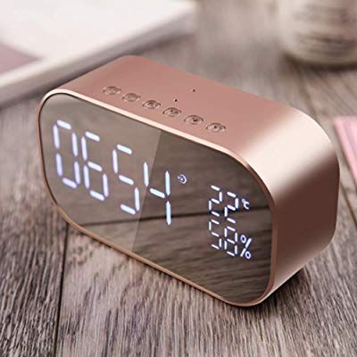 su-luoyu Digital Alarm Clock bluetooth speaker New Wireless Smart FV-S2 Clock Bluetooth Speaker With Mirror TF Card Speaker led alarm clock for Kid Home Office Daily Life